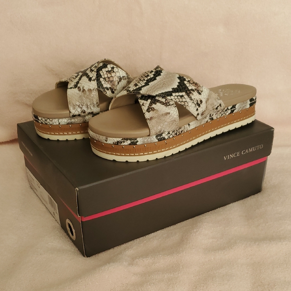 Vince Camuto Women's Snake Print Mules
